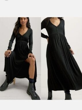 HATCH Women's The Softest Rib Nursing Dress Black Size 0